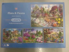 Gibsons 4 x 500 Piece Jigsaws FLORA AND FAUNA