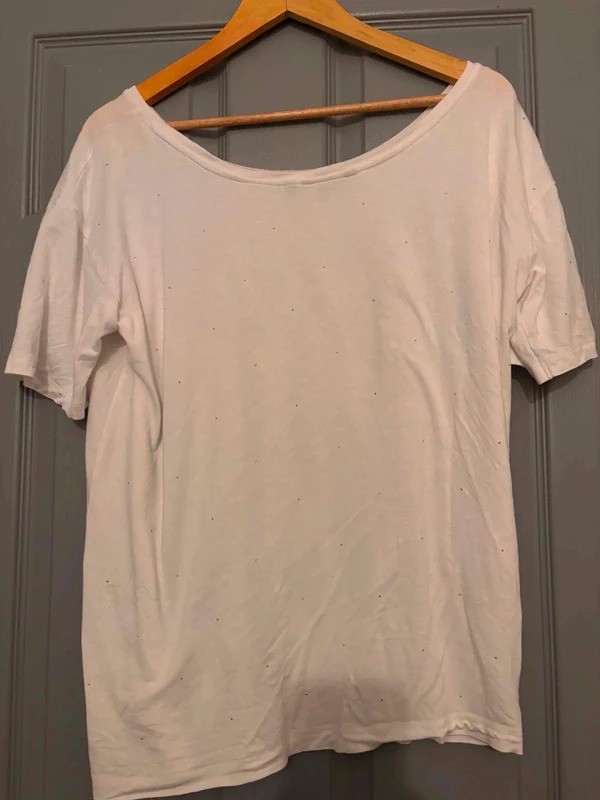 Next White Studded Short Sleeve T-Shirt Size 14