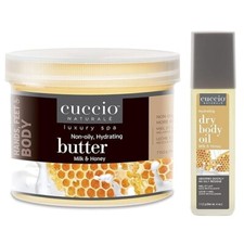 Olio corpo secco Cuccio Naturale latte e miele 4 oz + burro latte e miele 26 oz