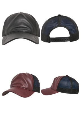 Flexfit Snapback Lederoptik Trucker Hat Basecap Cap Baseballkappe Kappe Schildka
