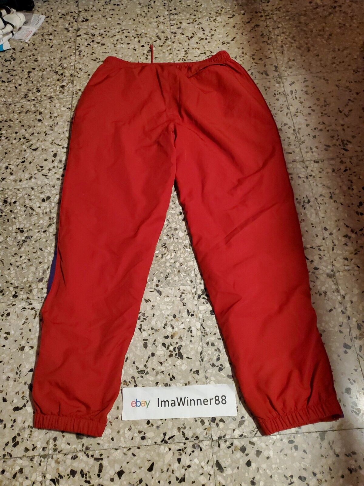 Supreme x Lacoste FW 19 track pant red medium use… - image 11