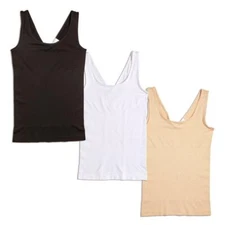 Yummie 3-pack Seamless 2-Way Shaping Tank in Black/Frappe/White, 2X/3X (6077093)