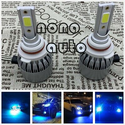 NEW 9012 HIR2 LED Headlights Bulbs 55W 8000LM Kit High Low Beam 8000k ICE BLUE