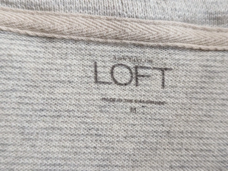 Ann Taylor LOFT длинным рукавом воронка шеи пуловер толстовка верхний серый средний - Изображение 3 из 4