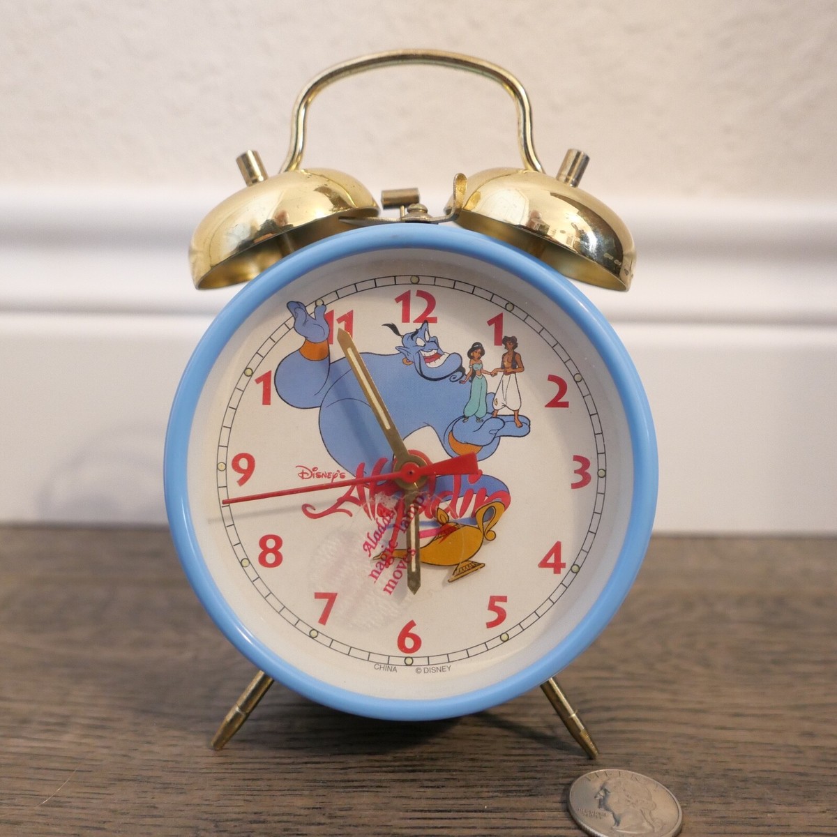 Disney's Aladdin Genie Alarm Clock Light Blue Tested & Working | eBay