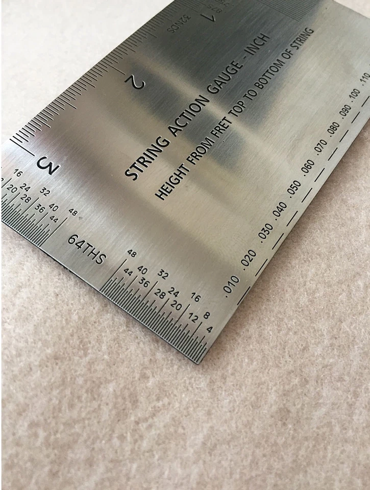 Guitar String Ruler, Stainless Steel String Action Ruler Gauge Tool - Image 2 of 3