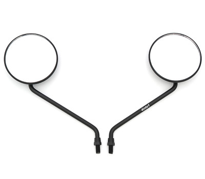 Set of 2 Universal Round Black Mirrors Motorcycle ATV Honda Kawasaki Suzuki M10