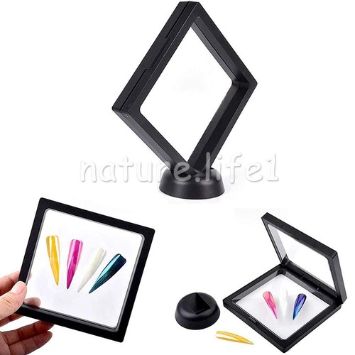10X 3D Clear Floating Display Frame Shadow Box Stand Pendant Jewelry Case Holder - Picture 3 of 9
