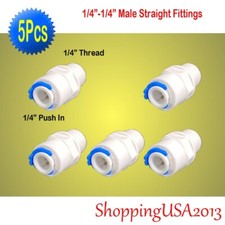 5 X 1/4"-1/4" Male Thread Straight Fitting Connector Push In Quick Connect RO