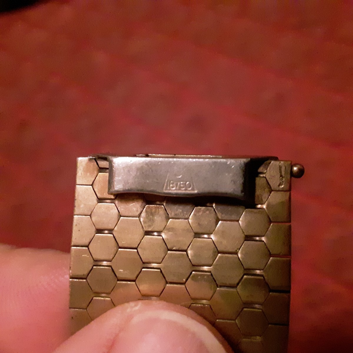 VINTAGE FRENCH '50s-'60s GOLD FILLED HEXAGON SNAKE MESH LINK