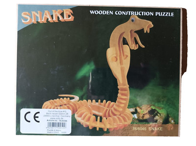Schlange 3D Puzzle Holz Tiere Snake Holzbausatz Steckpuzzle Holzpuzzle Bausatz