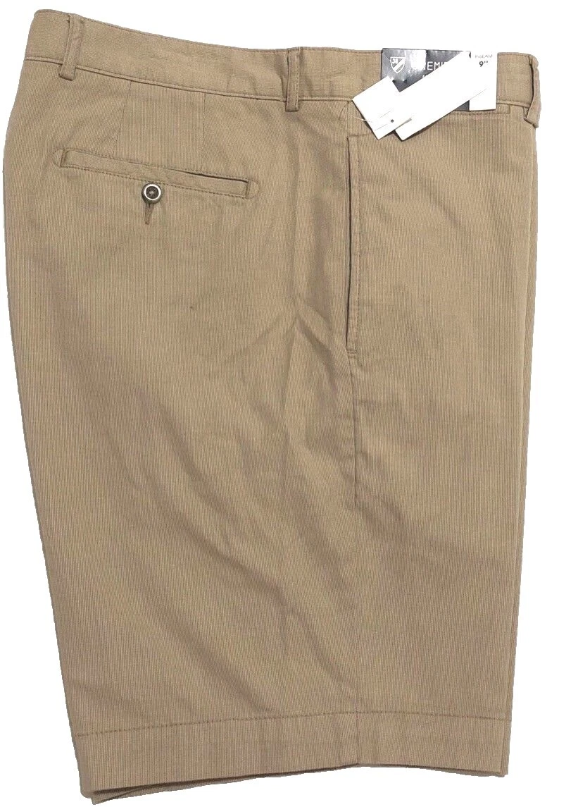 Pantalones cortos marrón a rayas de algodón para hombres