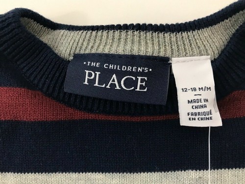 The Children's Place Long Sleeve Striped Sweater, Tidal, Size 12 -18 Months - Picture 4 of 5
