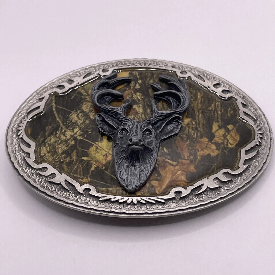 Nuevo de Lote Antiguo Roble Mussy Breakup Ciervo Buck Cinturón Hebilla Emi 2006 BBMO Leyendas Oeste Caza Foto 2 de 4