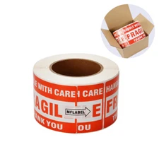 500 3"x5" Fragile Stickers Handle with Care Mailing Shipping Labels - 1 Roll
