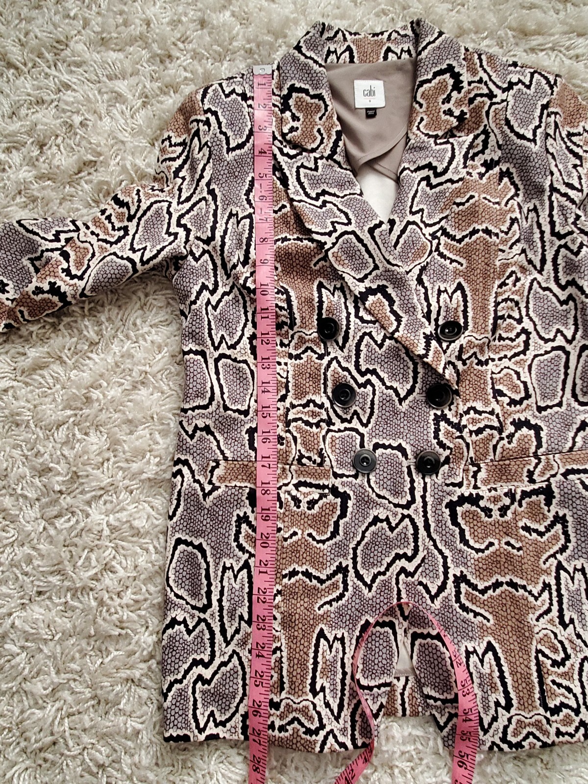 CABI Python Snakeskin Brown Ponte Knit Double Bre… - image 14