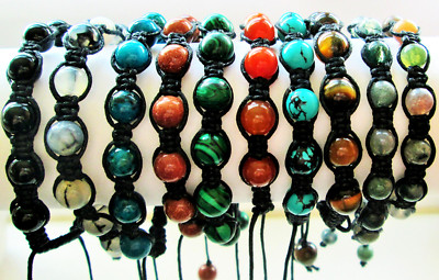 Edelsteinarmband Shamballa Boho Armband mit Geschenktüte UK Verkäufer HANDARBEIT