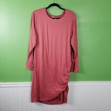 Socialite Curve Women's Plus Size Salmon Color Midi Side Ruchessed Dress Sz 3X