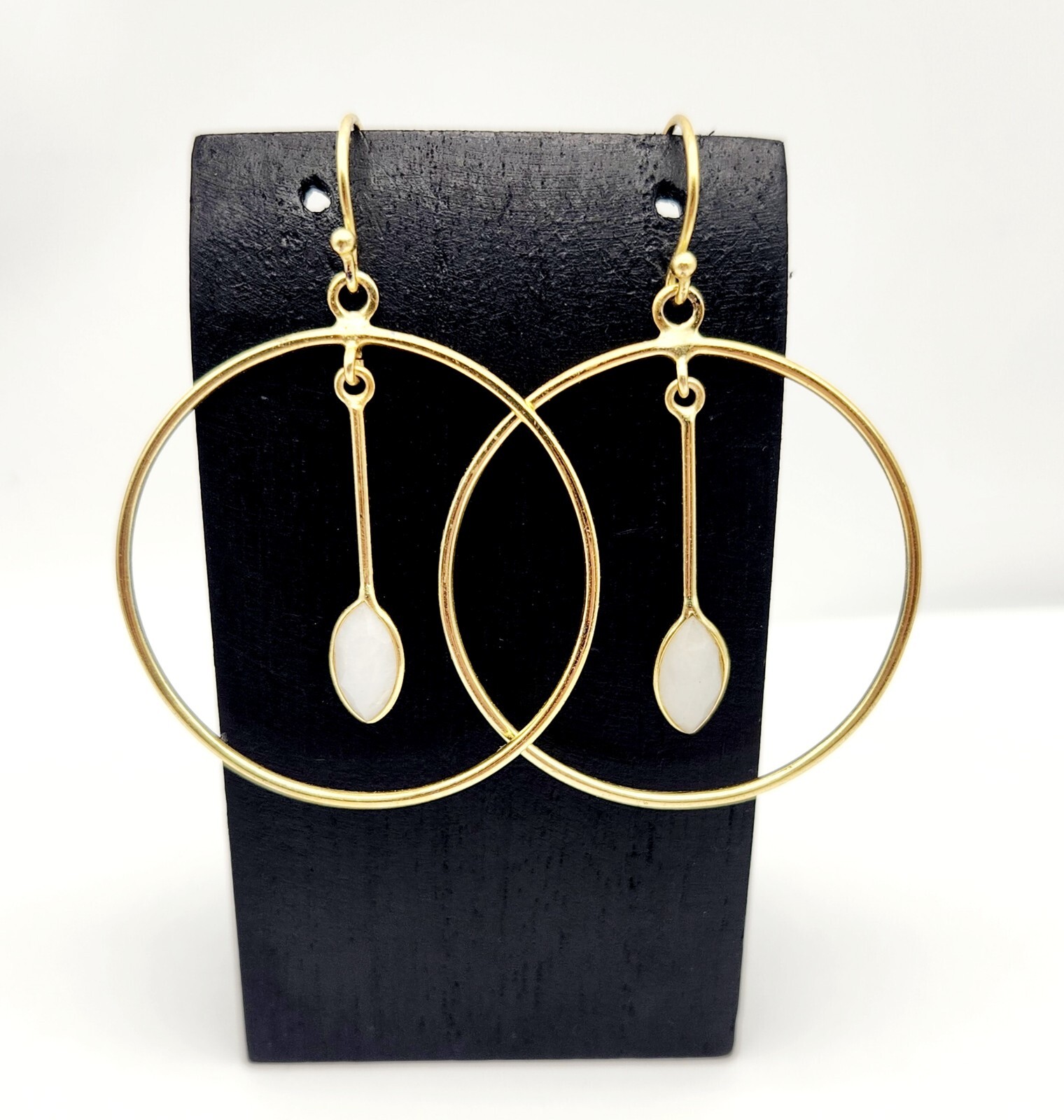 Gold Overlay Solid Sterling Silver White Stone In… - image 3