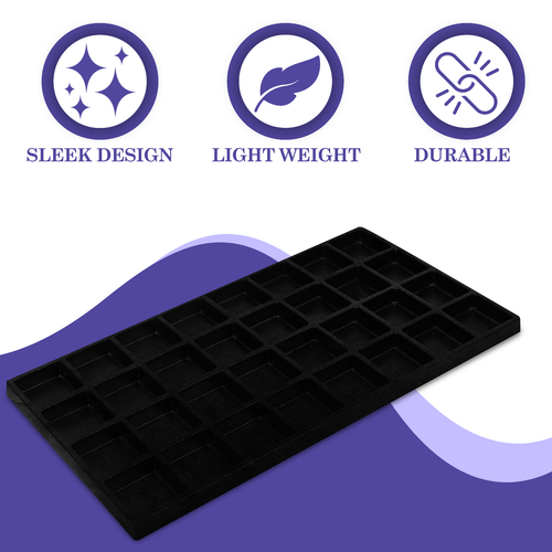 Neuartige Box 5 Packungen Schmuck Aufbewahrung Tablett Einsätze - verschiedene Größen - Organizer Pad - Bild 58 von 69