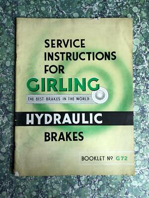 Oldtimer Girling Hydraulische Bremsen Serviceanleitung G72 Booklet Manual 2087G