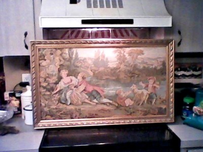 Vintage Tapestry Classic Framed Louise Bozzi Original Cost 1000!
