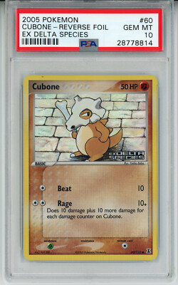 2005 POKEMON EX DELTA SPECIES CUBONE #60 REVERSE PSA 10 GEM MINT