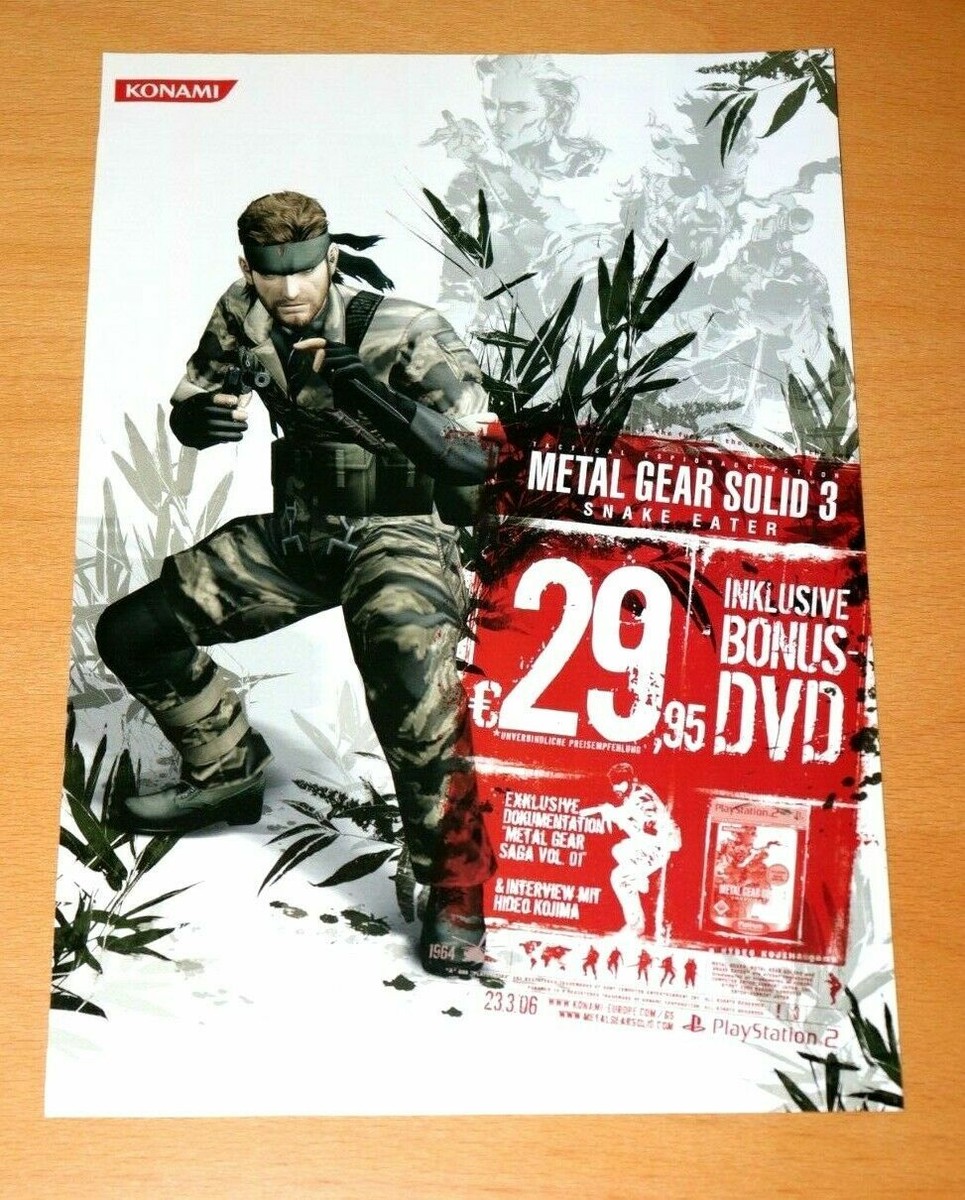 Metal Gear Solid 3 Snake Eater PS2 PS3 Xbox 360 Old Promo Poster