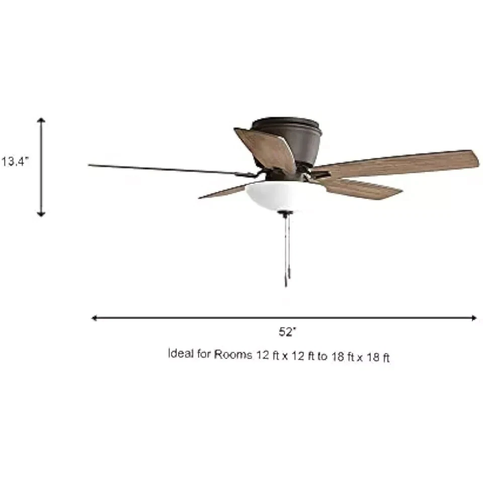 Hampton Bay Melrose 52 in. Indoor LED Hugger Bronze Dry Rated Ceiling Fan - Image 4 of 4