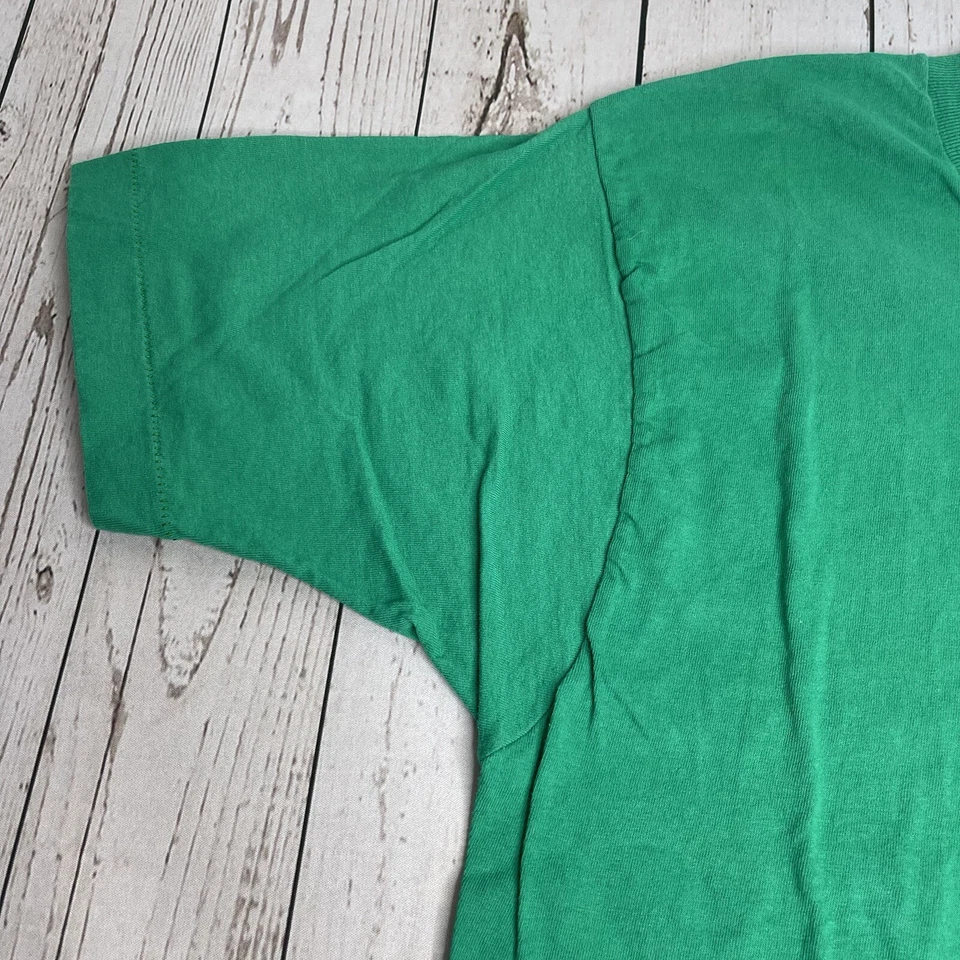 Vintage BVD Mens Single Stitch Pocket Blank Tee T Shirt Small Green Made In USA - Image 3 of 4