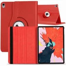 Leather Flip 360° Rotating Portfolio Stand Case RED for iPad Pro 12.9" 2017