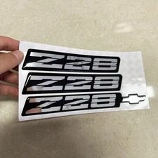 3Pc Black Chrome Fits 1982-1992 Z28 Rocker Panel & Rear Bumper Emblem 9192Z28