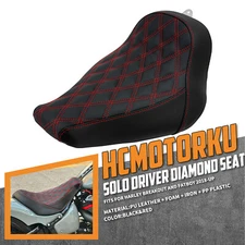 Black Front Driver Solo Seat w/ Red For Harley Fat Boy Breakout FXBR 2018-2023