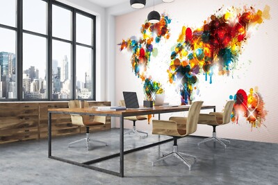3D Aperture World Map ZHUA852 Wallpaper Wall Murals Removable Self-adhesive Ann