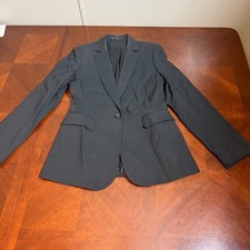 Express Design Studio Black Blazer Women 8 Lined One Button Career Classic
