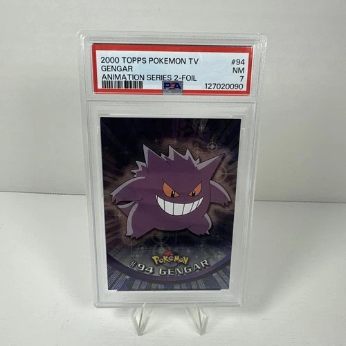 Pokemon Card Topps Series GENGAR #94 BLUE Logo Rainbow Foil Holo PSA 7