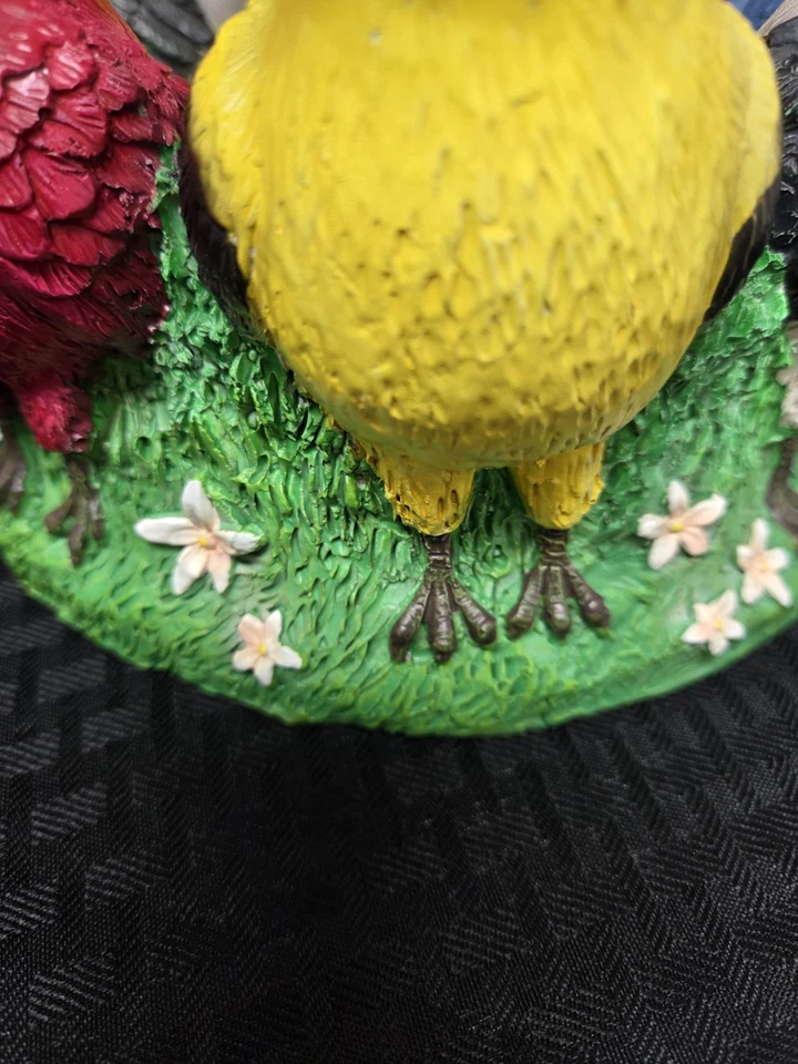 Decorative Bird Bowl Garden Statue Figure 10" Cardinal Bluebird Canary Sparrow - Image 4 of 4