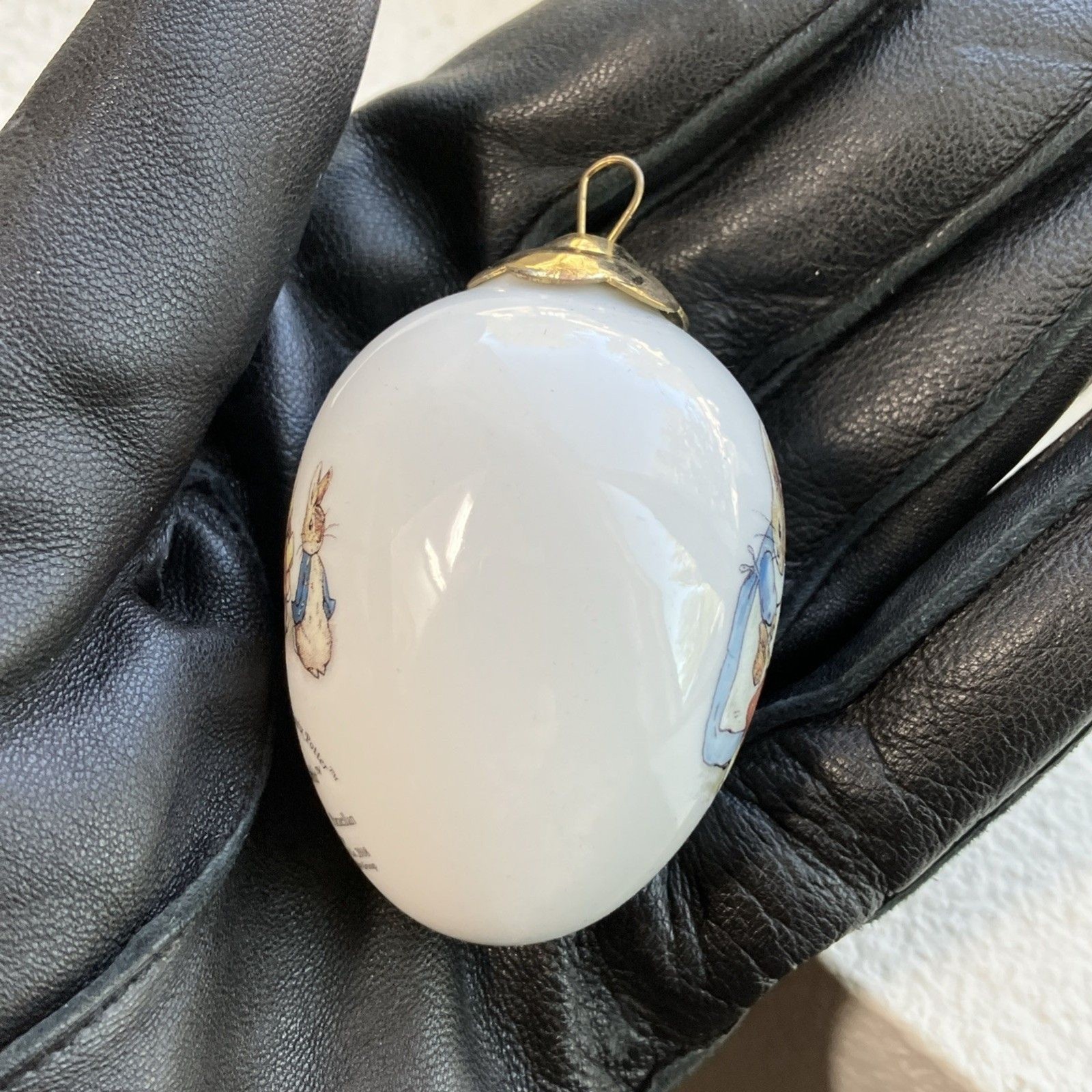 Porcelain Beatrix Potter Ornaments Two Reutter Porzella Eggs Peter Rabbit German