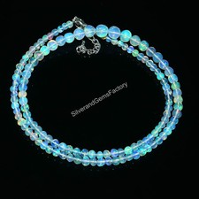 Natural Opal Beads Faceted Round Blue Opal Beads Gift For Friend 6496-291