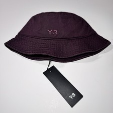 Y-3 Yohji Yamamoto Burgundy Bucket Hat – Embroidered Logo – New with Tags