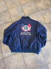 Vtg King Louie Transit Union Bomber Jacket 2XL Mens Navy Blue Made In USA