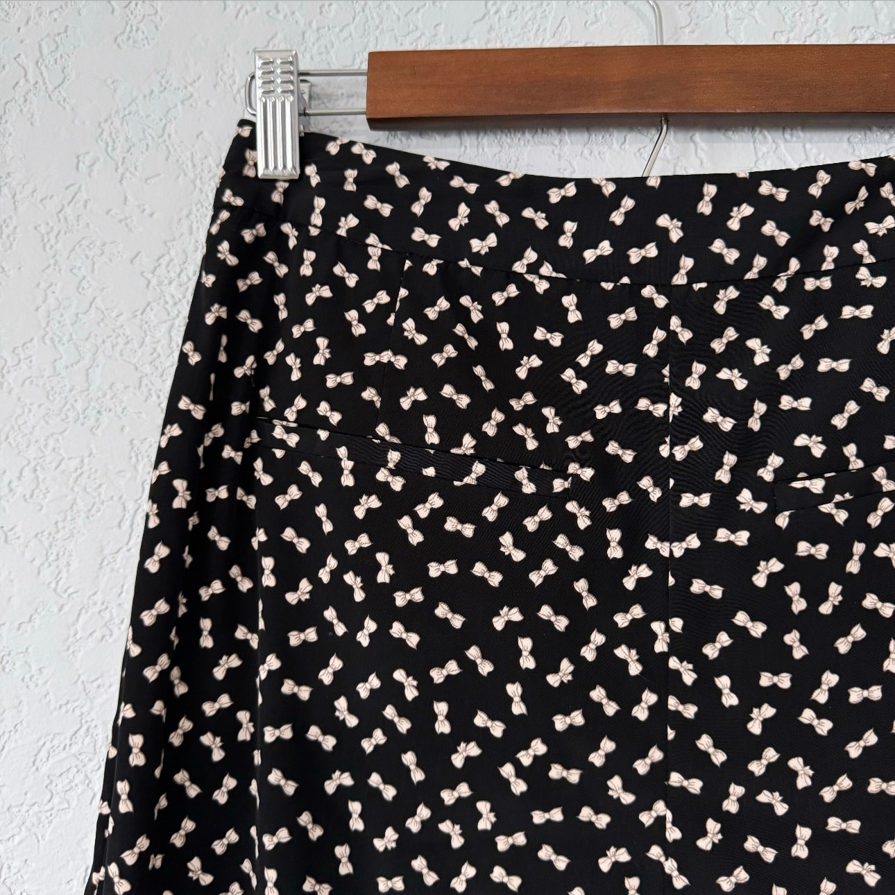 Zara Basic Black with White Bow Pattern Wide Leg … - image 4