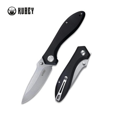 KUB314F Kubey Ruckus AUS-10 Steel Blade Black G10 Handle IKBS Linerlock Clip