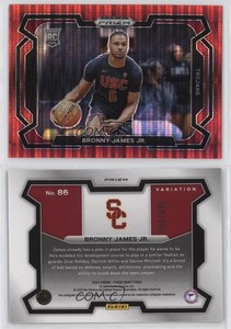 2024 Prizm Draft Picks Red Pulsar Variations /299 Bronny James Jr #86 Rookie RC