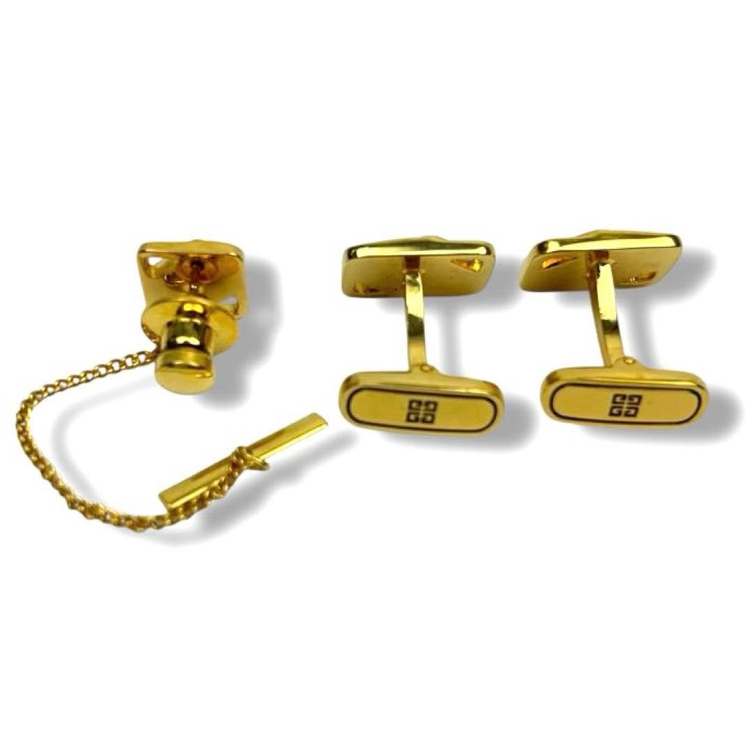 Givenchy Pin Badge Cufflinks Button Set Gold -USE… - image 6