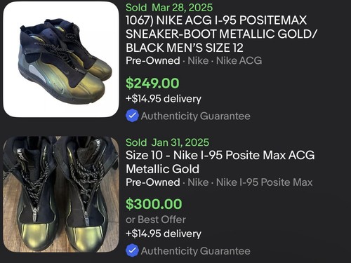 Nike I-95 Posite Max ACG Metallic Gold Size 9 (536856-700) - 第 16/16 張圖片