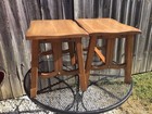 PAIR VINTAGE MISSION OAK MATCHING END TABLES