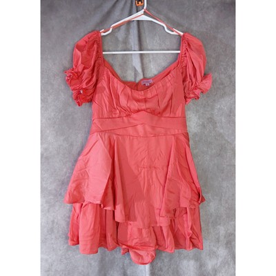 NWT Francesca's Coral Tie Waist Romper Size XL