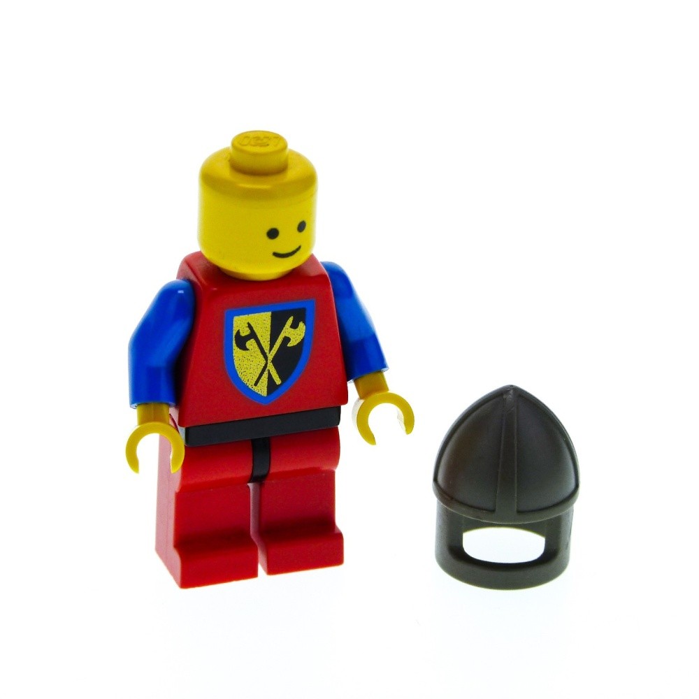 1x LEGO Mini Figurine Knight Crusader Crossed Axe Helmet 3896 973p42 cas110