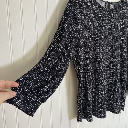 Adrianna Papell Womens Top Size M Long Sleeve Career Office Lightweight Artsy - Picture 3 of 11